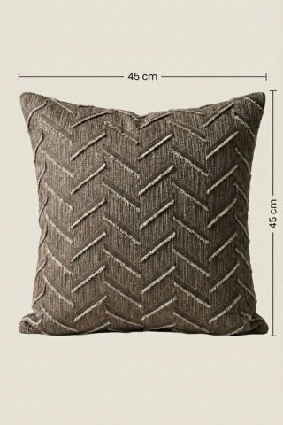 Harmony Serisi Püsküllü Dekoratif Kırlent Kılıfı – Taş