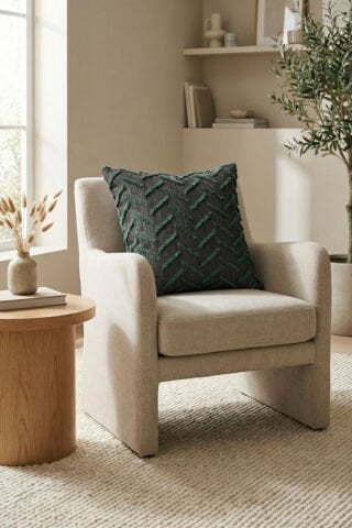 Harmony Serisi Püsküllü Dekoratif Kırlent Kılıfı – Yeşil