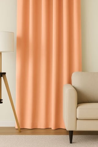 Luna Serisi Kadife Dokulu Fon Perde Yavruağzı