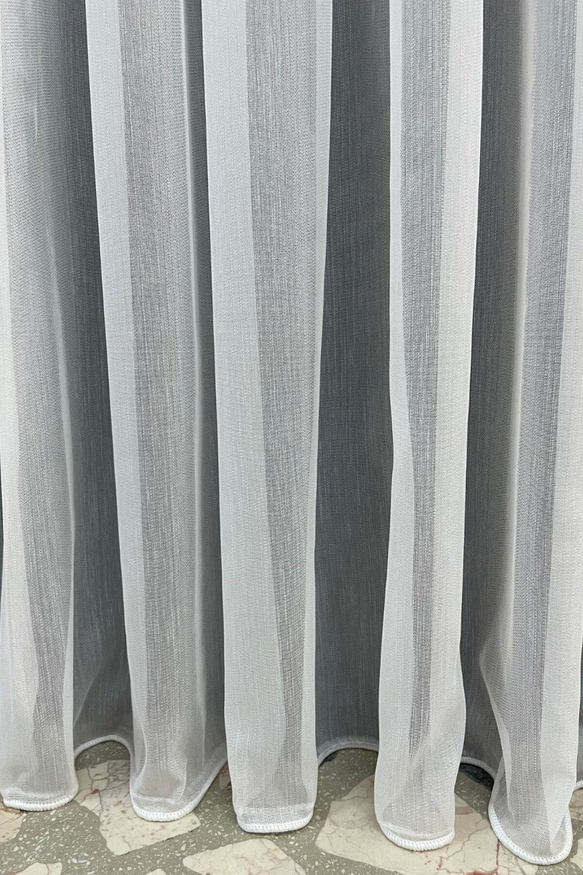 Bambu Hafif Desenli Tül Perde