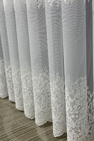 Lizbon Serpme Desen Tül Perde