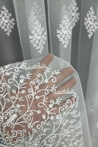 Lizbon Serpme Desen Tül Perde