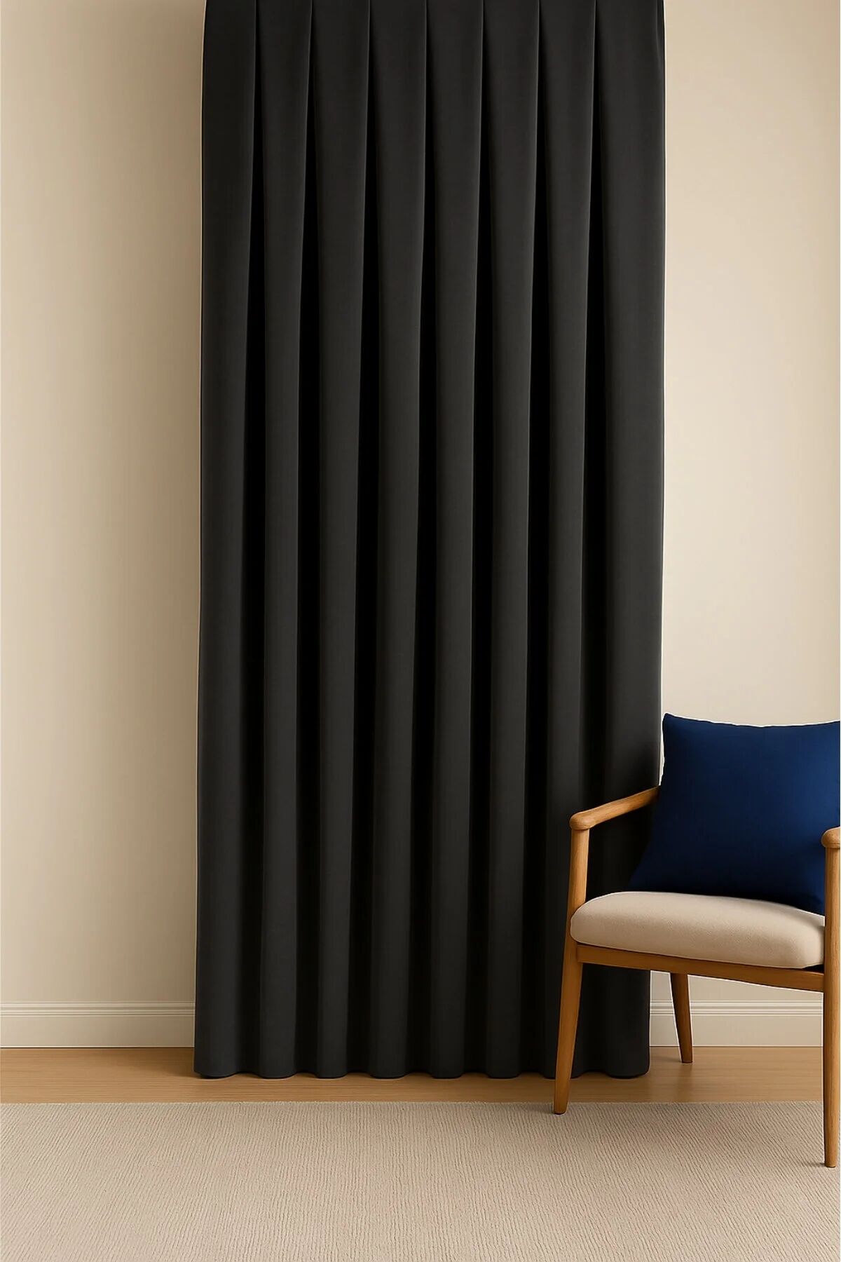 Barcelona Kadife Dokulu Fon Perde Antrasit