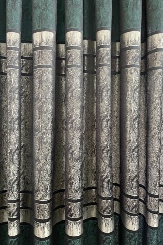 Berlin Pano Fon Perde - Yeşil&Gri