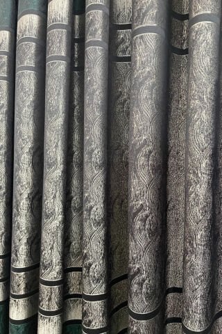 Berlin Pano Fon Perde - Yeşil&Gri