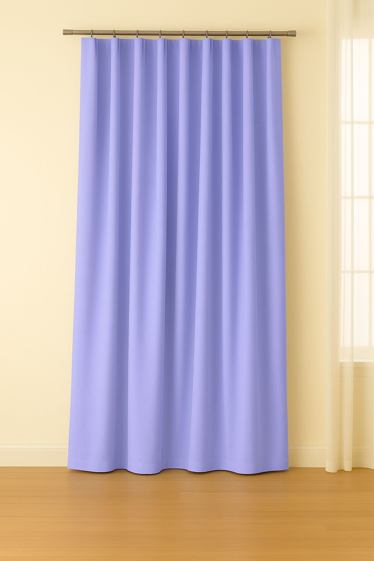 Luna Serisi Kadife Dokulu Fon Perde Bebe Mavisi