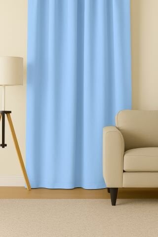 Luna Serisi Kadife Dokulu Fon Perde Bebe Mavisi