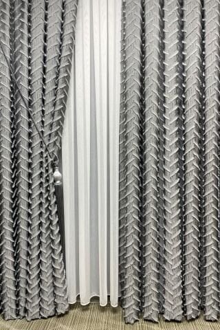 Harmony Serisi Püsküllü Fon Perde - Açık Gri