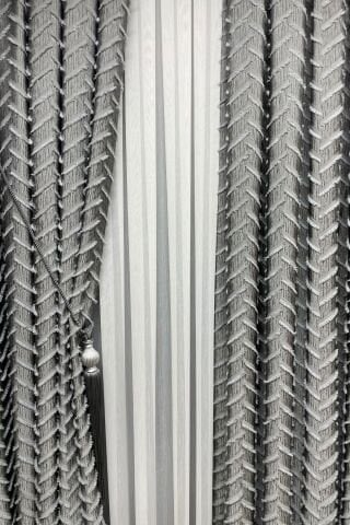 Harmony Serisi Püsküllü Fon Perde - Açık Gri