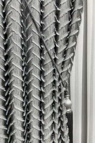 Harmony Serisi Püsküllü Fon Perde - Açık Gri