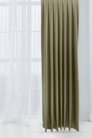 Alaska Keten Fon Perde Haki Yeşili