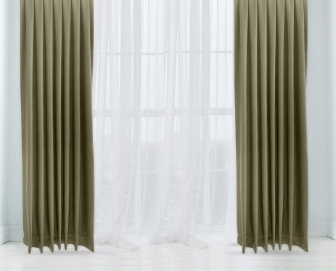 Alaska Keten Fon Perde Haki Yeşili