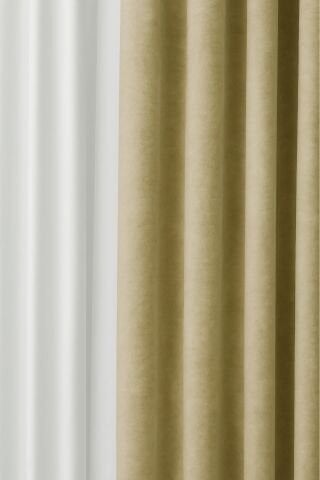 Barcelona Kadife Dokulu Fon Perde Bej